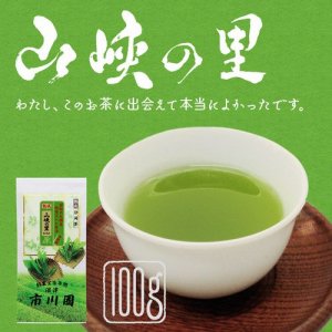 画像1: 緑茶、日本茶 静岡県産やぶきた 上級 上ランク ブレンドやや深蒸し煎茶 「山峡の里」 100g×1袋 静岡茶 煎茶 茶葉タイプ