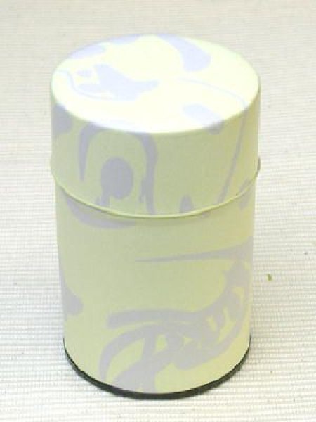 画像1: 茶筒 お茶を入れる缶 印刷缶 100g「春夏秋冬」クリーム色 茶缶 (1)
